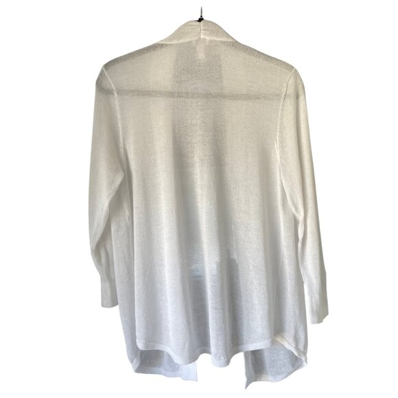 chicos white sheer cardigan size 1 (small) - Picture 3 of 10